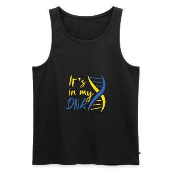 C’est dans mon adn Ukraine Vintage Drapeau ukrainien - Débardeur bio Premium Homme - noir - Devant - AI Model Male 178 light (178cm)