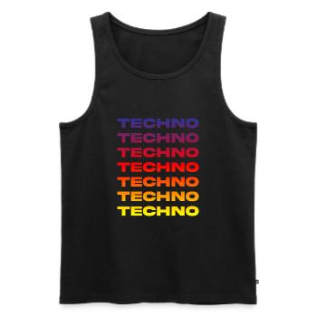Hard Dark Acid Techno Ich liebe Techno Musik - Männer Premium Bio Tank Top - Schwarz - Vorne - AI Model Male 178 light (178cm)