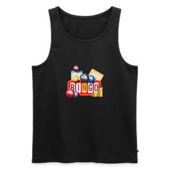 Bingo gift gift idea - Men's Premium Organic Tank Top - black - Front - AI Model Male 178 light (178cm)