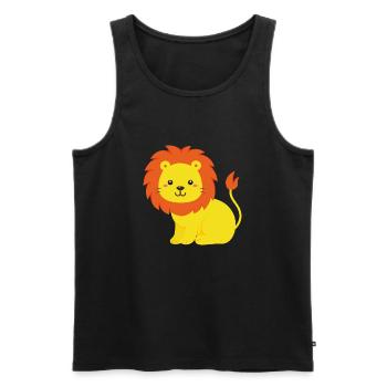 Lion - Débardeur bio Premium Homme - noir - Devant - AI Model Male 178 light (178cm)