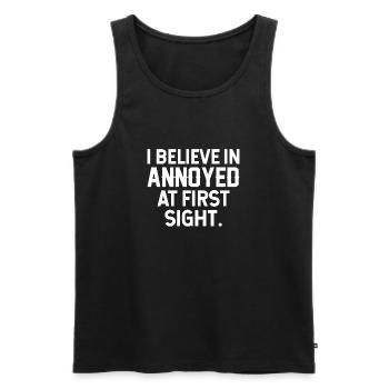 T-shirt Annoyed Sight : Humeur instantanée - Débardeur bio Premium Homme - noir - Devant - AI Model Male 178 light (178cm)