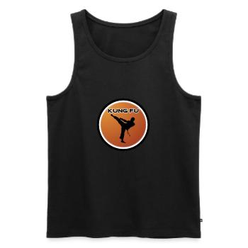 Kung fu - Men's Premium Organic Tank Top - black - Front - AI Model Male 178 light (178cm)
