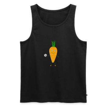 Carotte Carotte Volleyball Légume Végétarien Végétalien - Débardeur bio Premium Homme - noir - Devant - Michal (187cm)