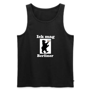 Dicker Berliner Bär Ick likes Berlin Trend 2019 - Men's Premium Organic Tank Top - black - Front - AI Model Male 178 light (178cm)