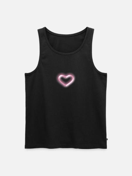 Herz, rosa Glow - Männer Premium Bio Tank Top - Schwarz