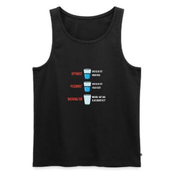 Optimist Pessimist Buchhalter - Männer Premium Bio Tank Top - Schwarz - Vorne - AI Model Male 178 light (178cm)