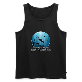 Freediver sea turtle fish - Men's Premium Organic Tank Top - black - Front - AI Model Male 178 light (178cm)