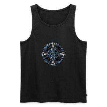 Celtic cross - Men's Premium Organic Tank Top - black - Front - AI Model Male 178 light (178cm)