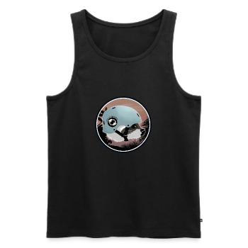 Surfing Waschbär - Männer Premium Bio Tank Top - Schwarz - Vorne - AI Model Male 178 light (178cm)