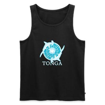 Hammerhaie Tonga Pride - Männer Premium Bio Tank Top - Schwarz - Vorne - AI Model Male 178 light (178cm)