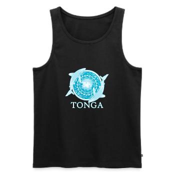 Weißspitzenriffhaie Tonga Pride - Männer Premium Bio Tank Top - Schwarz - Vorne - AI Model Male 178 light (178cm)