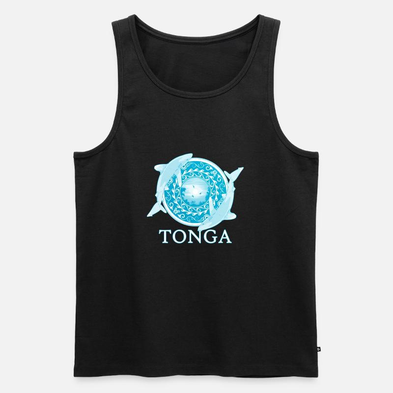 Weißspitzenriffhaie Tonga Pride - Männer Premium Bio Tank Top - Schwarz