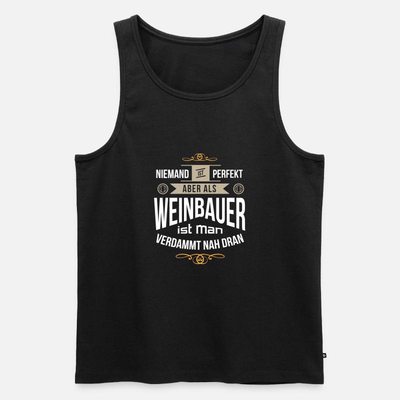 Weinbauer Winzer Winzermeister perfekt - Männer Premium Bio Tank Top - Schwarz