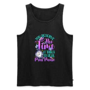 Heilung Heal Health Healthcare Relax Therapie Zeit - Männer Premium Bio Tank Top - Schwarz - Vorne - Michal (187cm)
