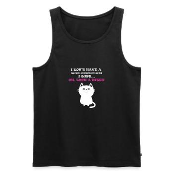 kitty Funny t-shirts - Men's Premium Organic Tank Top - black - Front - AI Model Male 178 light (178cm)