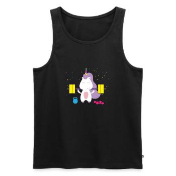 Licorne Licorne Work-Out - Débardeur bio Premium Homme - noir - Devant - AI Model Male 178 light (178cm)