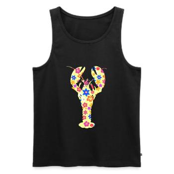 Lobster with flowers - Men's Premium Organic Tank Top - black - Front - Michal (187cm)