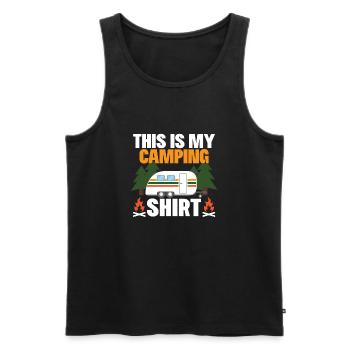 Camping T Shirt for Camper | Gift Lake Constance - Men's Premium Organic Tank Top - black - Front - Michal (187cm)