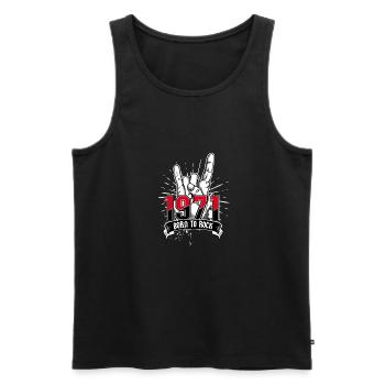 Born To Rock 1971 - Men's Premium Organic Tank Top - black - Front - AI Model Male 178 light (178cm)