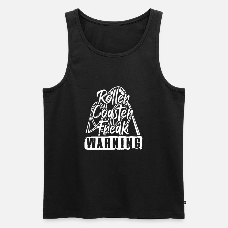 Roller Coaster Freak - Männer Premium Bio Tank Top - Schwarz