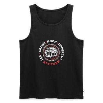 Jab Cross Hook Uppercut Attitude Grunge - Men's Premium Organic Tank Top - black - Front - AI Model Male 178 light (178cm)