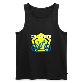 cycopath Funny T-Shirts - Men's Premium Organic Tank Top - black - Front - AI Model Male 178 light (178cm)
