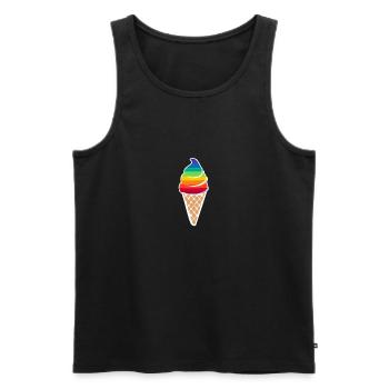 Regenbogen - Männer Premium Bio Tank Top - Schwarz - Vorne - Michal (187cm)