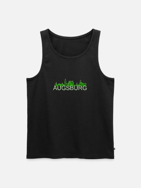 Augsburg - Skyline - Männer Premium Bio Tank Top - Schwarz