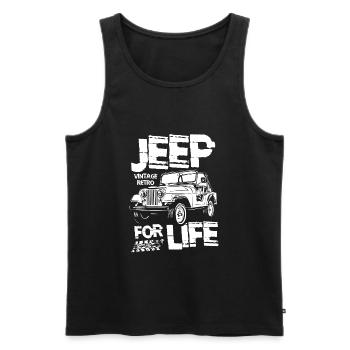 Jeep for Life - Débardeur bio Premium Homme - noir - Devant - AI Model Male 178 light (178cm)