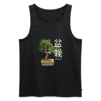 Bonsai Tree Plants - Men's Premium Organic Tank Top - black - Front - AI Model Male 178 light (178cm)