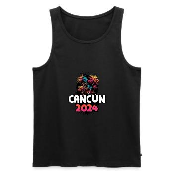 Cancun 2024 Vacation Travel Colorful - Men's Premium Organic Tank Top - black - Front - Michal (187cm)