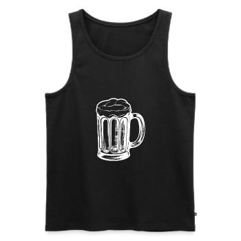 Chope de bière Beer - Débardeur bio Premium Homme - noir - Devant - Michal (187cm)