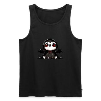 Cute Halloween Sloth Vampire Bat - Men's Premium Organic Tank Top - black - Front - AI Model Male 178 light (178cm)
