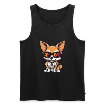 Chihuahua Chiens Bande dessinée cool - Débardeur bio Premium Homme - noir - Devant - Michal (187cm)