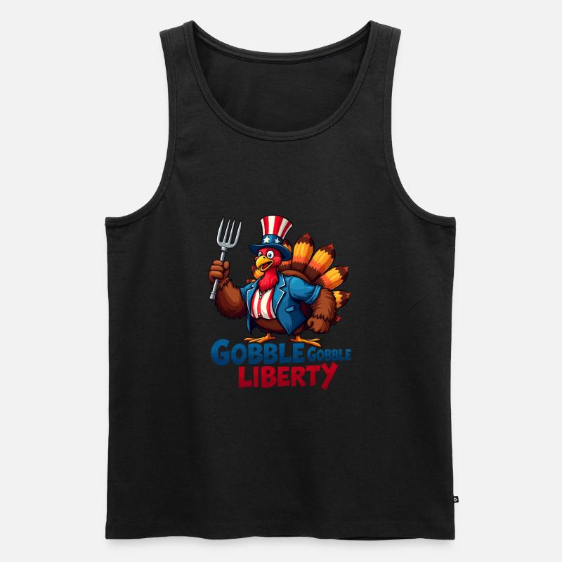 Gobble Gobble Liberty - Men's Premium Organic Tank Top - black