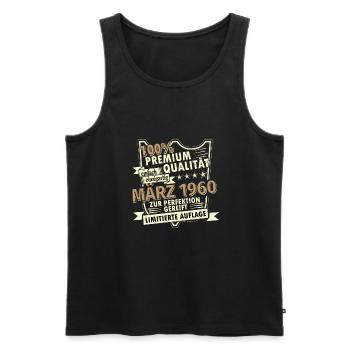 63. Geburtstag März Jahrgang 1960 Geschenkidee - Männer Premium Bio Tank Top - Schwarz - Vorne - Michal (187cm)