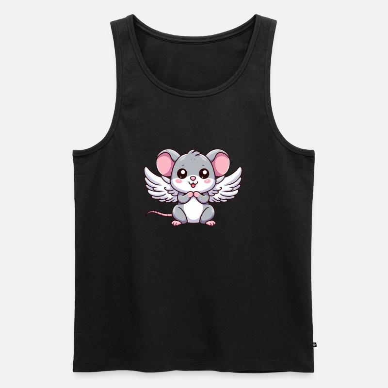 Maus Engel Flügel - Männer Premium Bio Tank Top - Schwarz