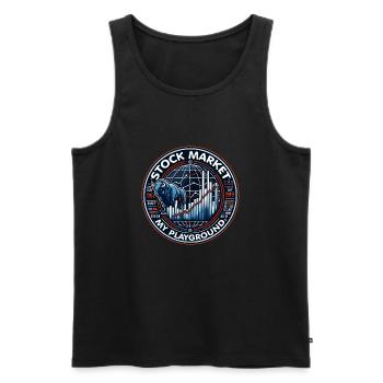 Stock Market Trading My Passion - Men's Premium Organic Tank Top - black - Front - AI Model Male 178 light (178cm)
