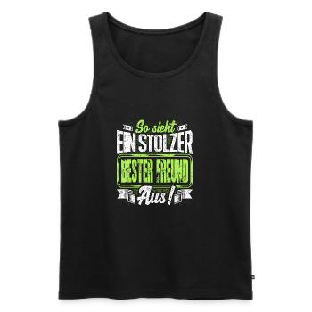 Bester Freund - stolz - Männer Premium Bio Tank Top - Schwarz - Vorne - AI Model Male 178 light (178cm)