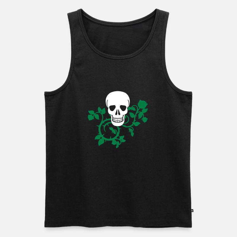 skull avec des vrilles - couleurs de design sélectionnables - Débardeur bio Premium Homme - noir