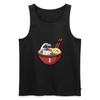 Great Wave Ramen - Men's Premium Organic Tank Top - black - Front - AI Model Male 178 light (178cm)