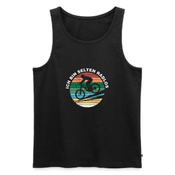Ich Bin Selten Radlos - Fahrrad - Männer Premium Bio Tank Top - Schwarz - Vorne - Michal (187cm)