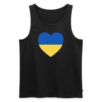 Ukraine Heart Support Peace War Kiev Lviv Putin - Men's Premium Organic Tank Top - black - Front - AI Model Male 178 light (178cm)