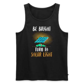 Les panneaux solaires à énergie solaire sont une lumière vive drôle - Débardeur bio Premium Homme - noir - Devant - AI Model Male 178 light (178cm)