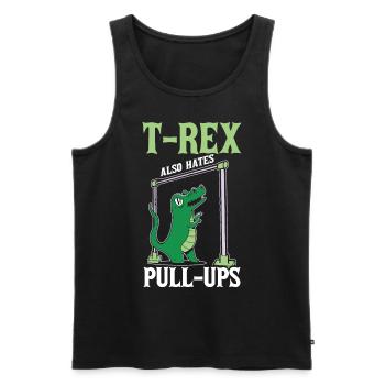 Lustiger T-Rex Gym Tyrannosaurus Rex Dinosaurier - Männer Premium Bio Tank Top - Schwarz - Vorne - Michal (187cm)
