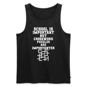 School Is Important Crossword Puzzles Importanter - Männer Premium Bio Tank Top - Schwarz - Vorne - AI Model Male 178 light (178cm)