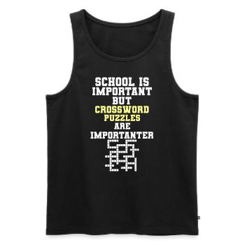 School Is Important Crossword Puzzle Importanter - Männer Premium Bio Tank Top - Schwarz - Vorne - AI Model Male 178 light (178cm)