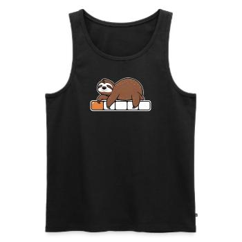 A round of chilling - Men's Premium Organic Tank Top - black - Front - Michal (187cm)