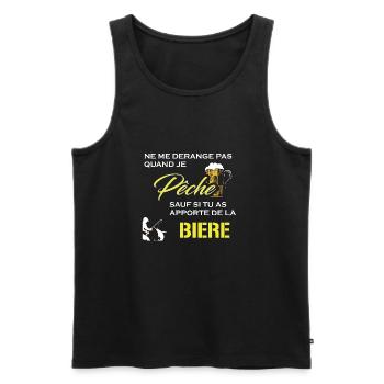 Je peche Ne pas deranger - Débardeur bio Premium Homme - noir - Devant - AI Model Male 178 light (178cm)