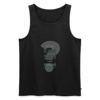 Ich Kam Sah und Vergaß - Männer Premium Bio Tank Top - Schwarz - Vorne - Michal (187cm)